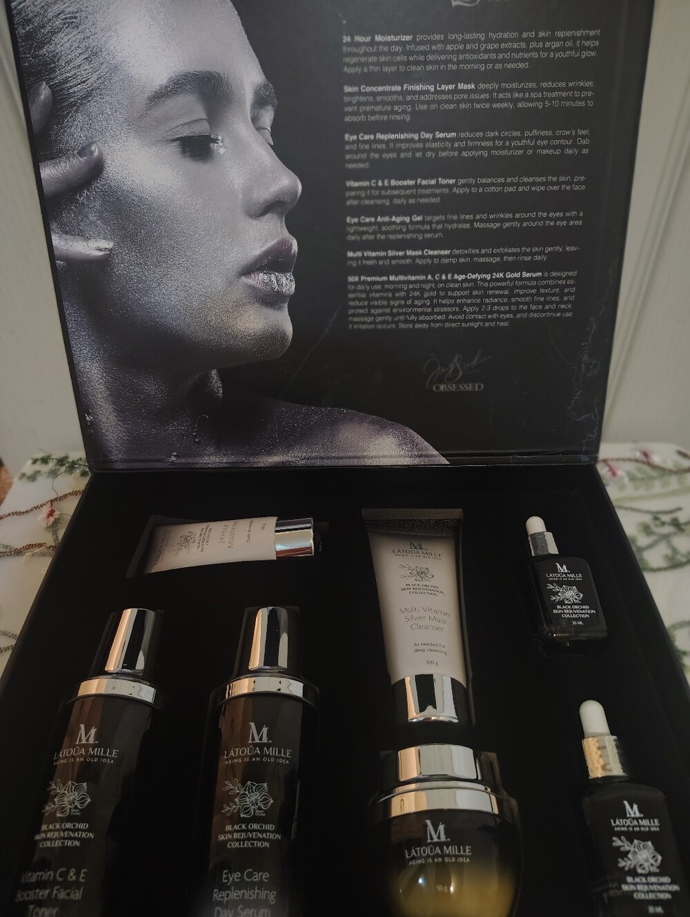*New In Box* Latoua Mille Black Orchid Skin Rejuvenation Collection - Full Set